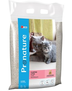 Наполнитель комкующийся для туалета кошек с ароматом детской присыпки 12 кг Pronature