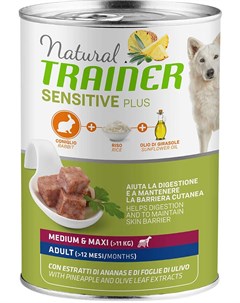 Natural Sensitive Plus Medium Maxi Adult Rabbit Rice безглютеновые для взрослых собак средних и круп Trainer