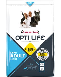 Opti Life Light Adult Mini диетический для взрослых собак маленьких пород с курицей и рисом 2 5 кг Versele-laga