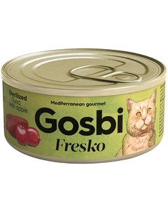 Fresko Cat Sterilized для взрослых кастрированных котов и стерилизованных кошек с тунцом и яблоком 7 Gosbi