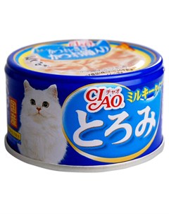 Ciao для взрослых кошек карпаччо из мраморной вырезки японского тунца бонито c парной курицей в слив Inaba