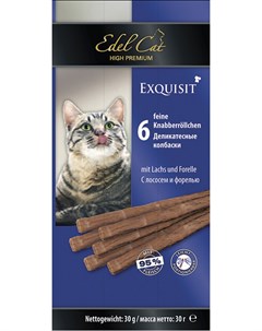 Лакомство для кошек колбаски с лососем и форелью 6 шт Edel cat