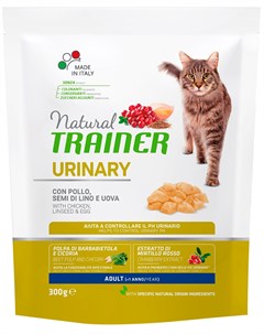 Natural Adult Cat Urinary With Chicken для взрослых кошек при мочекаменной болезни с курицей 0 3 кг Trainer