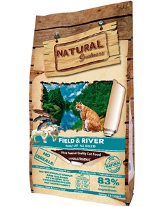 Field River Recipe беззерновой для взрослых кошек с лососем и ягненком 6 кг Natural greatness