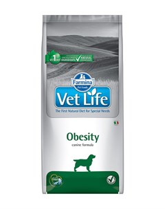 Vet Life Canin Obesity для взрослых собак при ожирении 2 кг Farmina