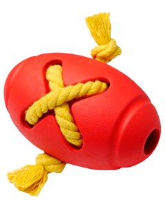 Игрушка для собак Silver Series мяч регби с канатом каучук красный 8 х 12 7 см 1 шт Homepet