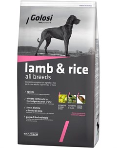 Lamb Rice All Breeds для взрослых собак всех пород с ягненком и рисом 20 кг Golosi