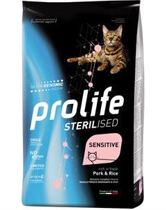 Sensitive Sterilised Pork Rice для взрослых кастрированных котов и стерилизованных кошек с чувствите Prolife