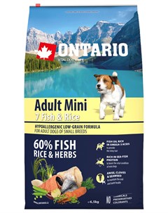 Dog Adult Mini 7 Fish Rice низкозерновой для взрослых собак маленьких пород с 7 видами рыб и рисом 6 Ontario