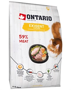 Cat Adult Exigent Chicken низкозерновой для взрослых привередливых кошек с курицей 2 кг Ontario