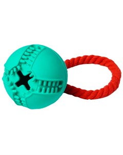 Игрушка для собак Silver Series мяч для лакомств с канатом каучук бирюзовый 7 6 х 8 2 см 1 шт Homepet