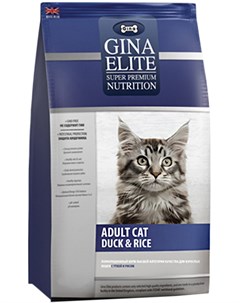 Elite Adult Cat Duck Rice для взрослых кошек с уткой и рисом 1 кг Gina