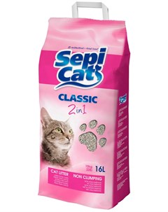 Sepi Cat Classic 2 In 1 наполнитель впитывающий для туалета кошек Антибактериальный 10 кг Sepiolsa