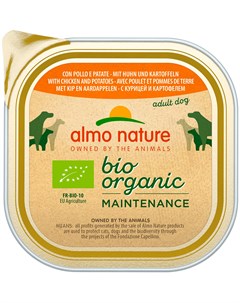 Dog Daily Menu Bio Organic для взрослых собак паштет с курицей и картофелем 300 гр Almo nature