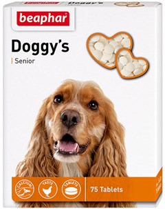 Doggy s Senior Беафар лакомство витаминизированное для пожилых собак старше 7 лет 75 шт Beaphar