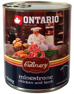Culinary для взрослых собак минестроне с курицей и ягненком 800 гр х 6 шт Ontario
