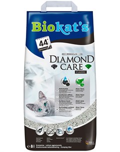 Diamond Care Classic наполнитель комкующийся для туалета кошек с активированным углем 8 л Biokat's