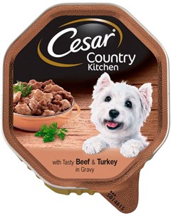 Country Kitchen для взрослых собак рагу с говядиной и индейкой 150 гр х 14 шт Cesar