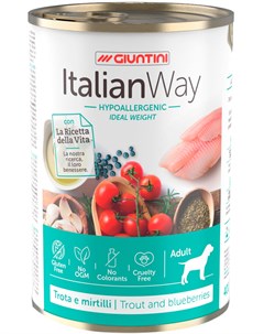 Dog Adult Hypoallergenic Ideal Weight безглютеновые диетические для взрослых собак с форелью и лосос Italian way