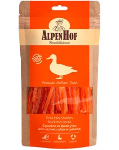 Лакомство для собак маленьких пород и щенков фрикасе с уткой 50 гр 1 уп Alpenhof