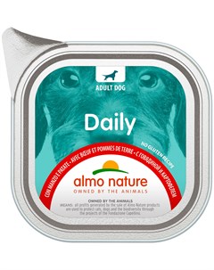 Dog Daily Menu для взрослых собак паштет с говядиной и картофелем 100 гр х 32 шт Almo nature