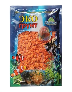 Грунт для аквариума Цветная мраморная крошка оранжевая блестящая 5 10 мм 3 5 кг Экогрунт