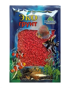 Грунт для аквариума Цветная мраморная крошка красная блестящая 2 5 мм 1 кг Экогрунт