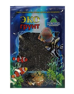 Грунт для аквариума Цветная мраморная крошка черная блестящая 2 5 мм 1 кг Экогрунт