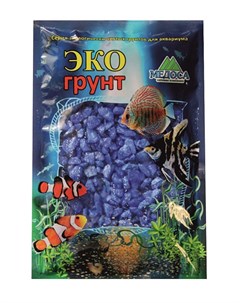 Грунт для аквариума Цветная мраморная крошка синяя блестящая 5 10 мм 1 кг Экогрунт