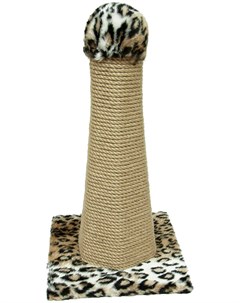 Когтеточка столбик напольная шестигранная для кошек 30 х 30 х 55 см сизаль бежевый леопард 1 шт Зооник