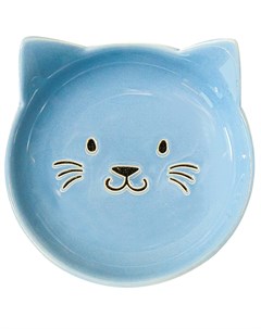 Керамическая миска блюдце Мордочка кошки голубая 80 мл 80 мл Керамикарт