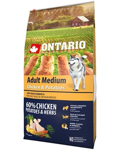 Dog Adult Medium Chicken Potatoes низкозерновой для взрослых собак средних пород с курицей и картофе Ontario
