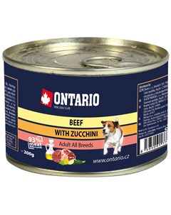 Для взрослых собак с говядиной и цукини 200 гр х 6 шт Ontario