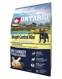 Dog Adult Mini Weight Control Turkey Potatoes низкозерновой диетический для взрослых собак маленьких Ontario