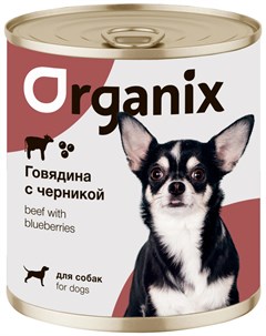 Для взрослых собак заливное из говядины с черникой 750 гр Organix