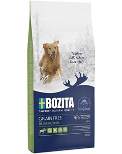 Grain Free Elk беззерновой для взрослых собак всех пород с нормальным уровнем активности с лосем 12  Bozita