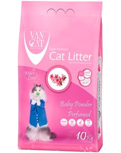 Baby Powder наполнитель комкующийся для туалета кошек с ароматом детской присыпки 10 10 кг Van cat