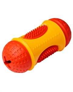 Игрушка для собак Silver Series цилиндр для лакомств каучук желто красный 6 см х 13 см 1 шт Homepet