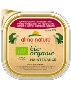 Dog Daily Menu Bio Organic для взрослых собак паштет с говядиной и овощами 300 гр Almo nature