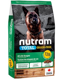 Total Grain Free T26 Dog Lamb Lentils беззерновой для собак и щенков всех пород с ягненком и бобовым Nutram
