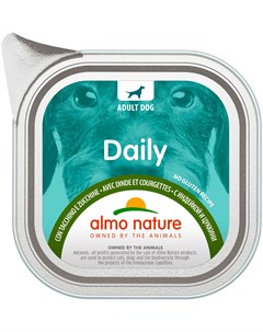 Dog Daily Menu для взрослых собак паштет с индейкой и цукини 300 гр х 9 шт Almo nature