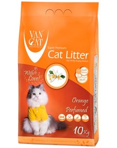 Orange наполнитель комкующийся для туалета кошек с ароматом апельсина 10 10 кг Van cat