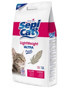 Sepi Cat Lightweight Ultra Fresh наполнитель комкующийся для туалета кошек Облегченный Ультра с аром Sepiolsa