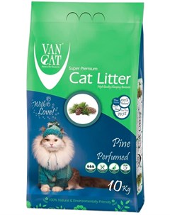 Pine наполнитель комкующийся для туалета кошек с ароматом соснового леса 10 10 кг Van cat