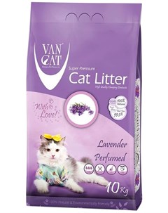 Lavender наполнитель комкующийся для туалета кошек с ароматом лаванды 10 10 кг Van cat