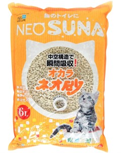 Neo Suna наполнитель комкующийся для туалета кошек с интенсивной защитой от запаха на основе соевых  Neo loo life
