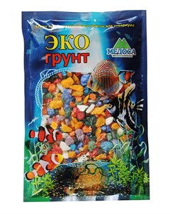 Грунт для аквариума Цветная мраморная крошка Микс блестящая 5 10 мм 1 кг Экогрунт