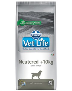 Vet Life Canin Neutered для взрослых кастрированных и стерилизованных собак весом более 10 кг 12 кг Farmina