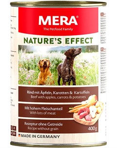 Nature s Effect Dog Rind Apfeln Karotten Kartoffeln беззерновые для взрослых собак всех пород с говя Mera