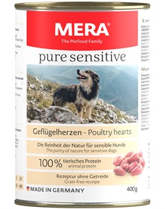Pure Sensitive Dog Geflugelherzen беззерновые для взрослых собак всех пород с чувствительным пищевар Mera